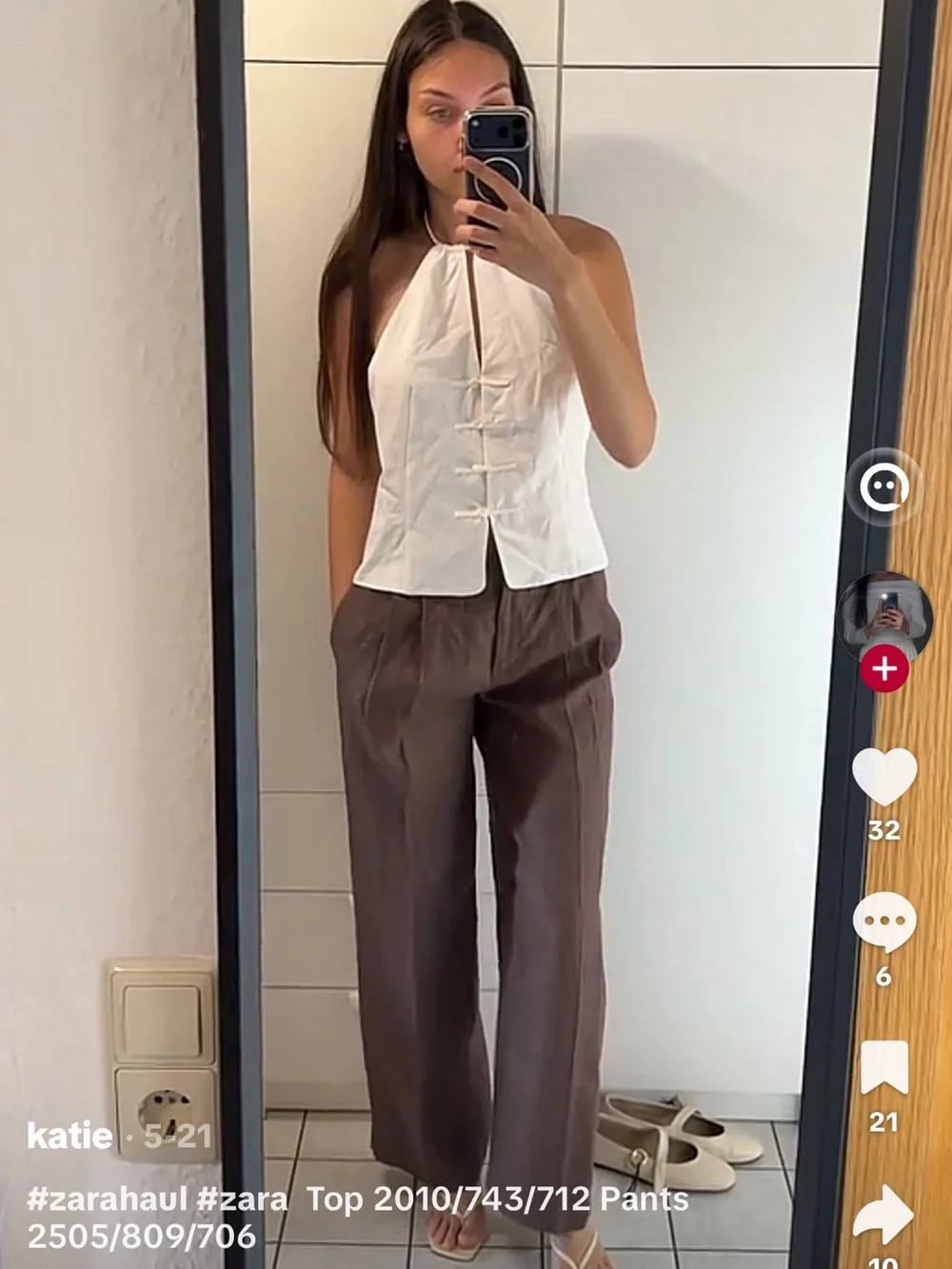 Zara 100% LINEN STRAIGHT LEG PANTS